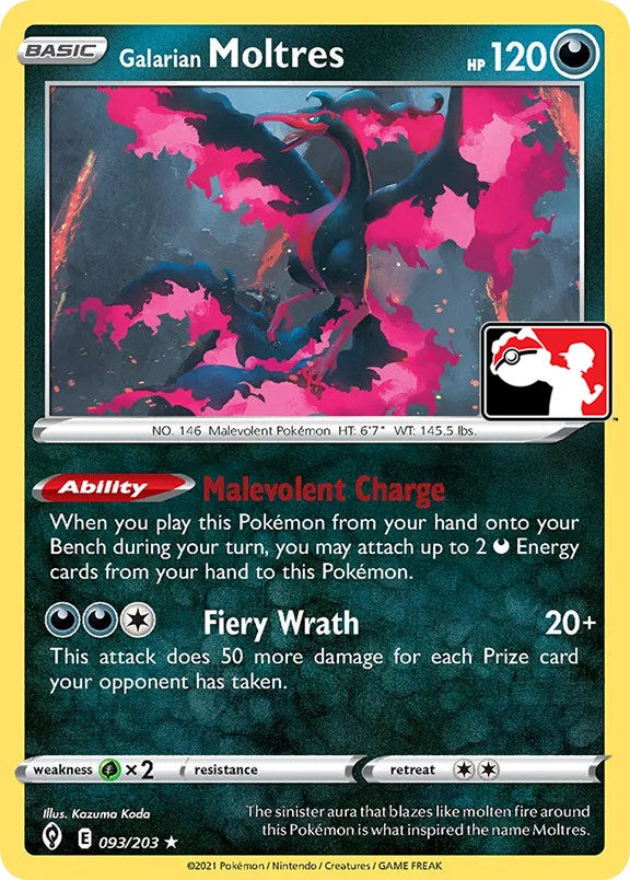 Galarian Moltres (093/203) [Prize Pack Series One] | Good Games Cannington