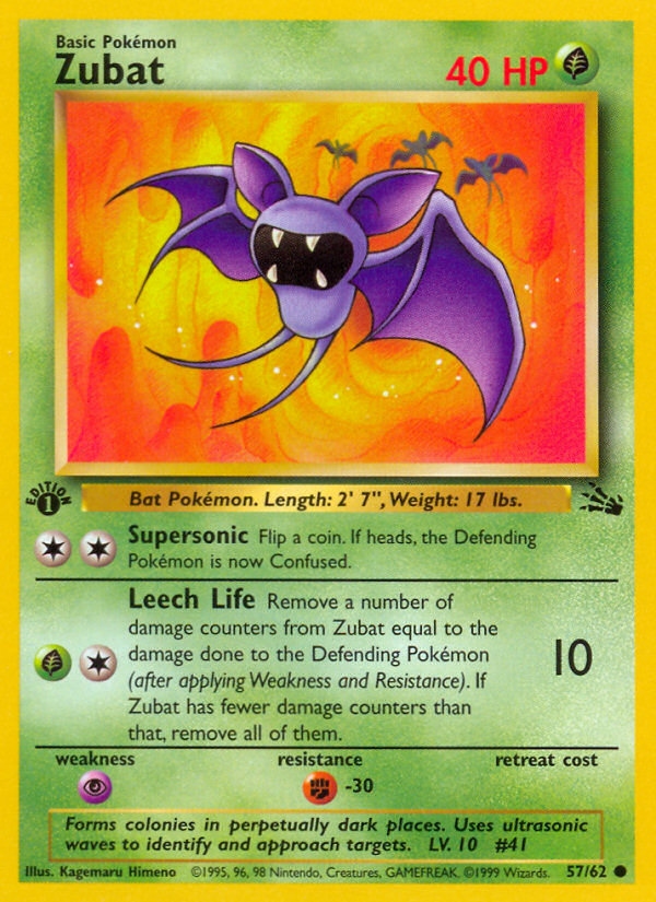 Zubat (57/62) [Fossil 1st Edition] | Good Games Cannington