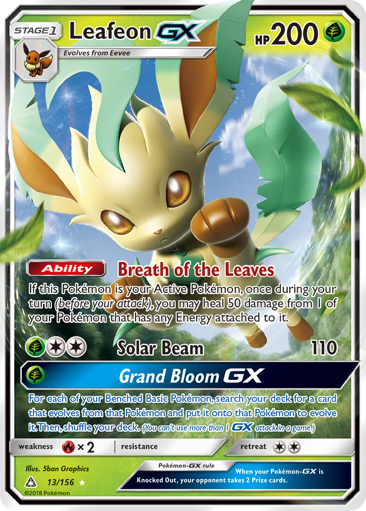 Leafeon GX (13/156) [Sun & Moon: Ultra Prism] | Good Games Cannington