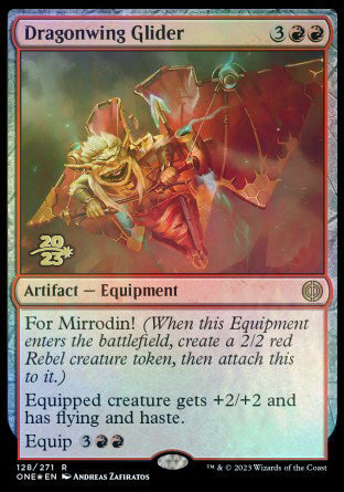 Dragonwing Glider [Phyrexia: All Will Be One Prerelease Promos] | Good Games Cannington