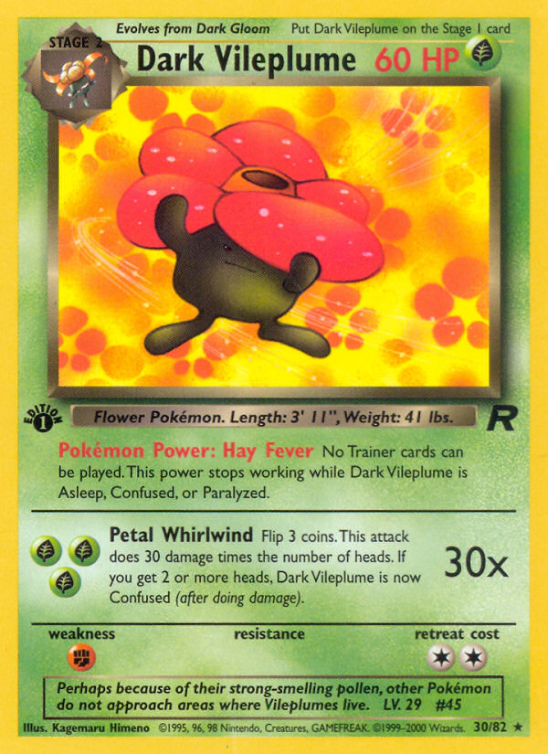 Dark Vileplume (30/82) [Team Rocket 1st Edition] | Good Games Cannington