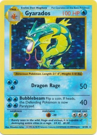 Gyarados (6/102) [Base Set Shadowless Unlimited] | Good Games Cannington