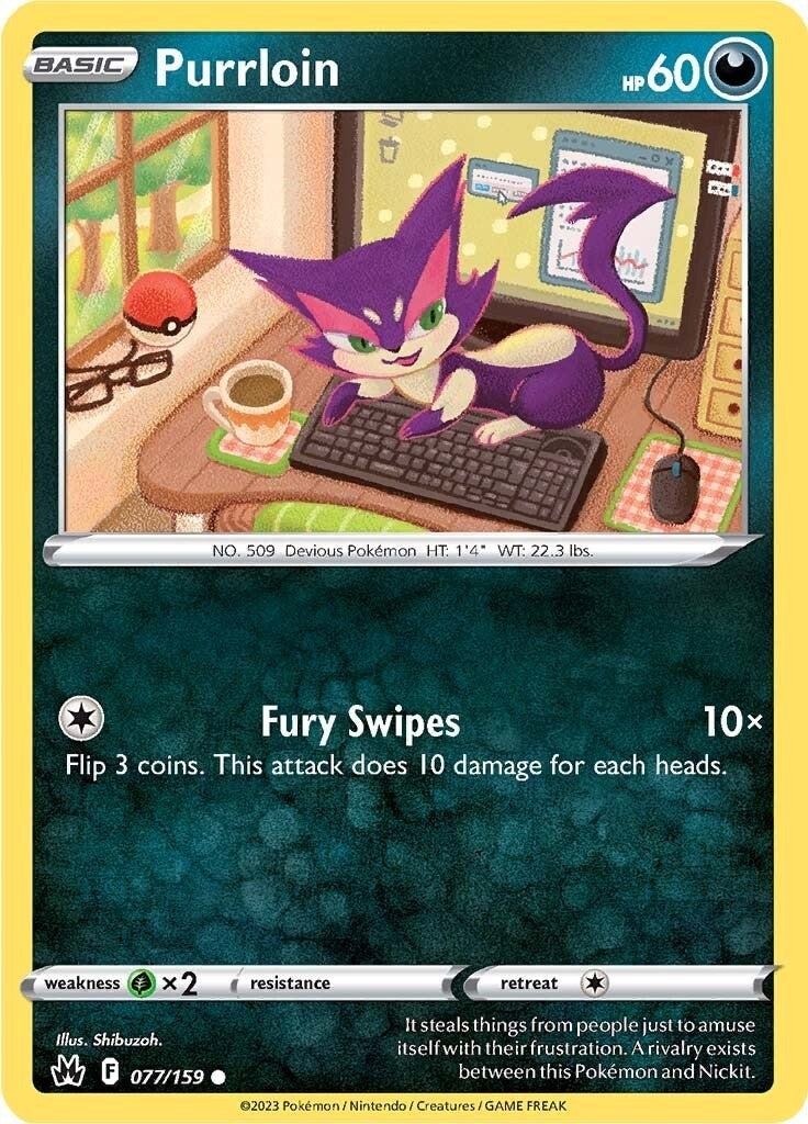 Purrloin (077/159) [Sword & Shield: Crown Zenith] | Good Games Cannington