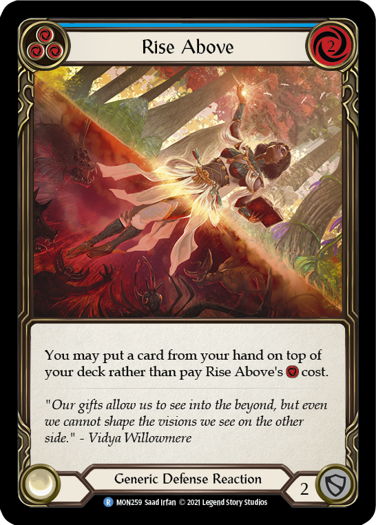 Rise Above (Blue) [MON259-RF] 1st Edition Rainbow Foil | Good Games Cannington