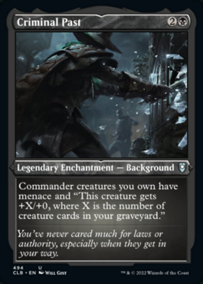 Criminal Past (Foil Etched) [Commander Legends: Battle for Baldur's Gate] | Good Games Cannington