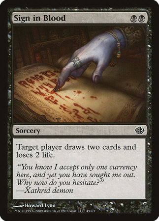 Sign in Blood [Duel Decks: Garruk vs. Liliana] | Good Games Cannington