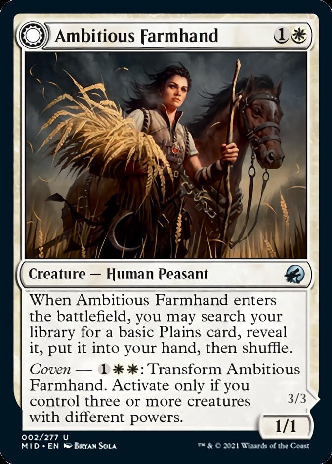 Ambitious Farmhand // Seasoned Cathar [Innistrad: Midnight Hunt] | Good Games Cannington