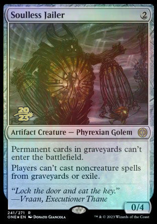Soulless Jailer [Phyrexia: All Will Be One Prerelease Promos] | Good Games Cannington