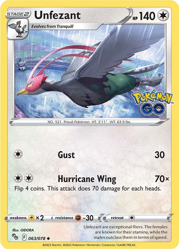 Unfezant (063/078) [Pokémon GO] | Good Games Cannington