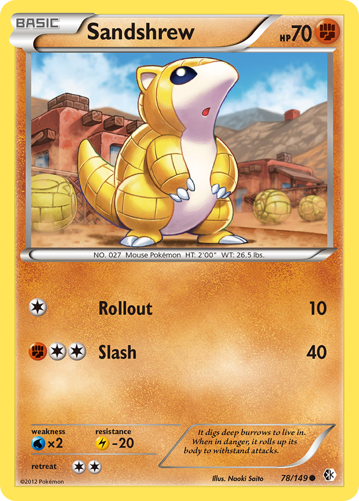 Sandshrew (78/149) [Black & White: Boundaries Crossed] | Good Games Cannington