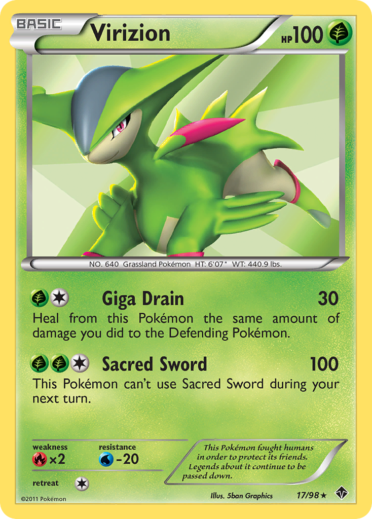Virizion (17/98) [Black & White: Emerging Powers] | Good Games Cannington
