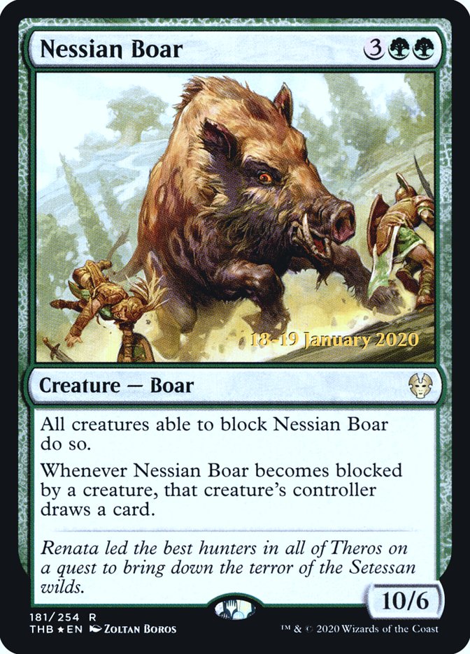 Nessian Boar [Theros Beyond Death Prerelease Promos] | Good Games Cannington