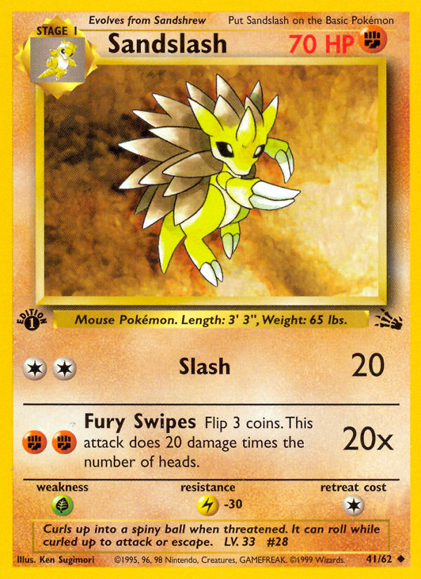 Sandslash (41/62) [Fossil 1st Edition] | Good Games Cannington