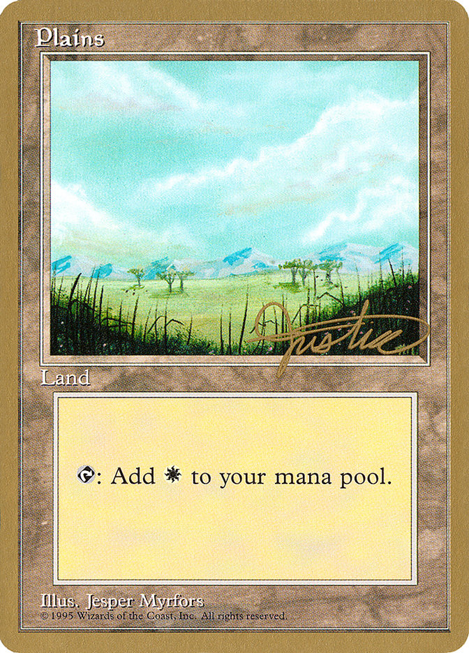 Plains (mj365) (Mark Justice) [Pro Tour Collector Set] | Good Games Cannington