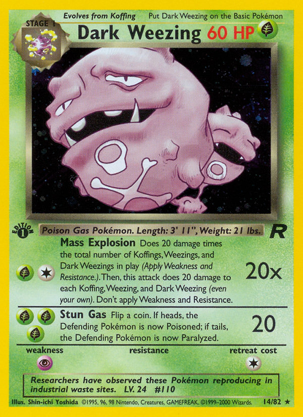 Dark Weezing (14/82) [Team Rocket 1st Edition] | Good Games Cannington