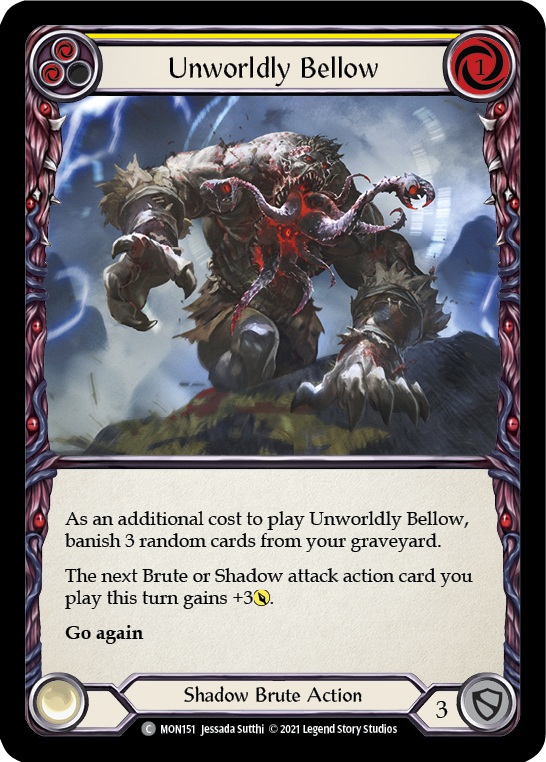 Unworldly Bellow (Yellow) [MON151-RF] 1st Edition Rainbow Foil | Good Games Cannington