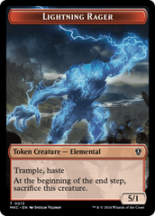 Gold // Lightning Rager Double-Sided Token [Murders at Karlov Manor Commander Tokens] | Good Games Cannington