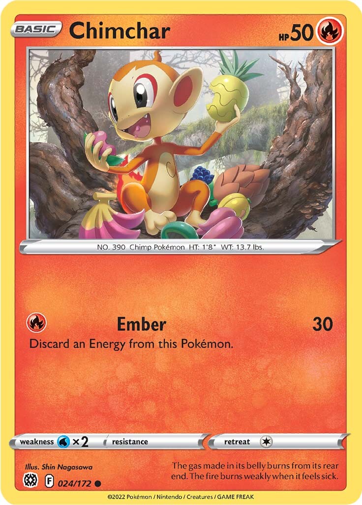 Chimchar (024/172) [Sword & Shield: Brilliant Stars] | Good Games Cannington
