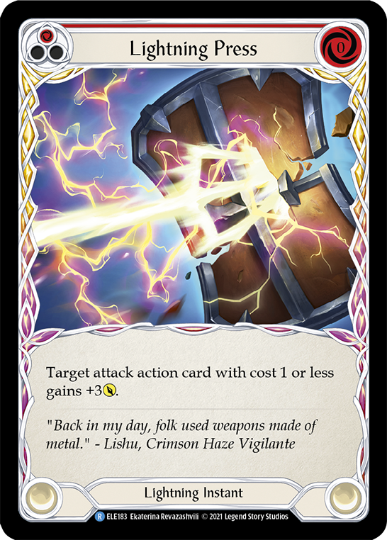 Lightning Press (Red) [ELE183] (Tales of Aria)  1st Edition Normal | Good Games Cannington