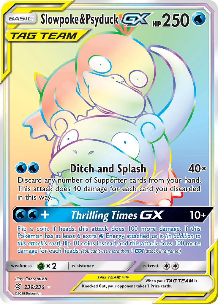 Slowpoke & Psyduck GX (239/236) [Sun & Moon: Unified Minds] | Good Games Cannington