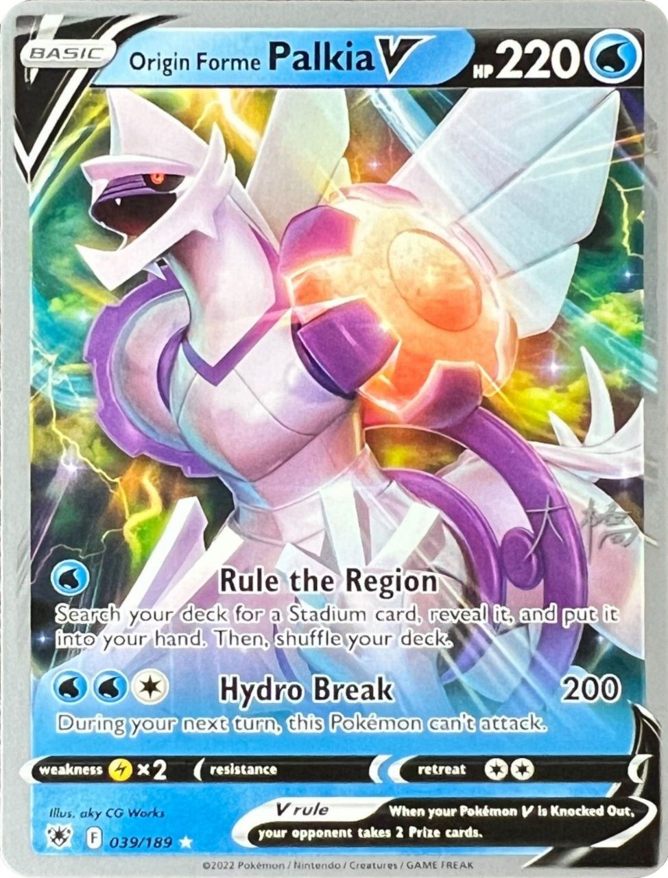 Origin Forme Palkia V (039/189) (Ice Rider Palkia - Rikuto Ohashi) [World Championships 2022] | Good Games Cannington