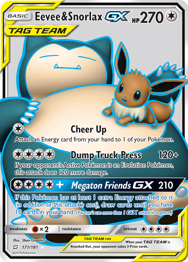 Eevee & Snorlax GX (171/181) [Sun & Moon: Team Up] | Good Games Cannington