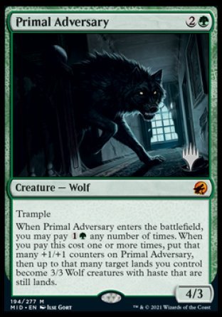Primal Adversary (Promo Pack) [Innistrad: Midnight Hunt Promos] | Good Games Cannington