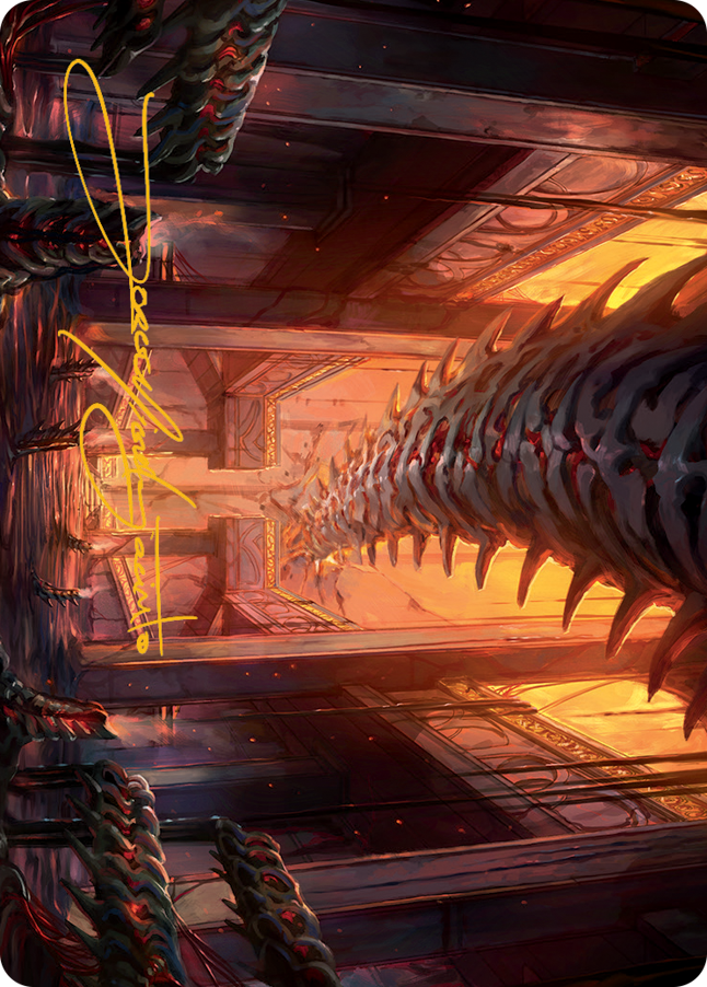 Bloodfell Caves Art Card (Gold-Stamped Signature) [March of the Machine Art Series] | Good Games Cannington