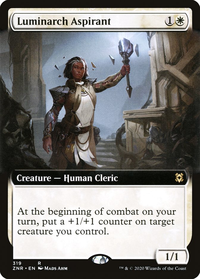 Luminarch Aspirant (Extended Art) [Zendikar Rising] | Good Games Cannington
