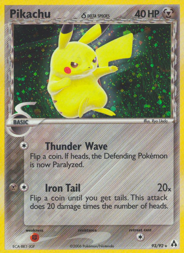 Pikachu (93/92) (Delta Species) [EX: Legend Maker] | Good Games Cannington