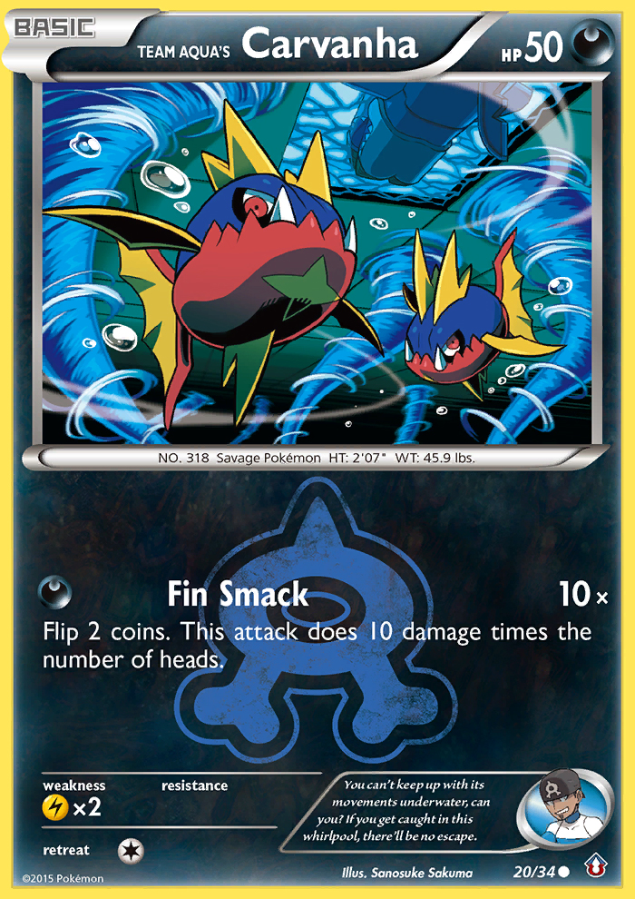 Team Aqua's Carvanha (20/34) [XY: Double Crisis] | Good Games Cannington