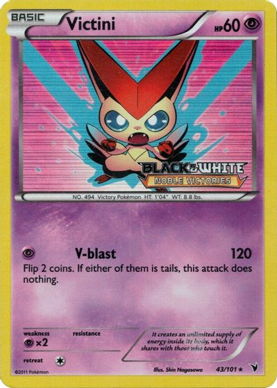 Victini (43/101) (Prerelease Promo) [Black & White: Black Star Promos] | Good Games Cannington