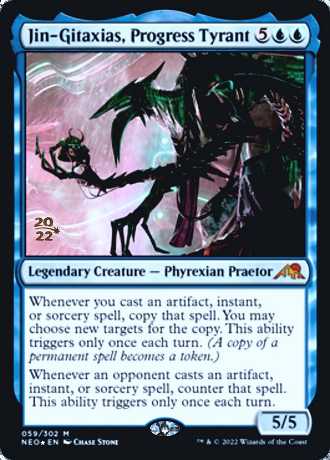 Jin-Gitaxias, Progress Tyrant [Kamigawa: Neon Dynasty Prerelease Promos] | Good Games Cannington