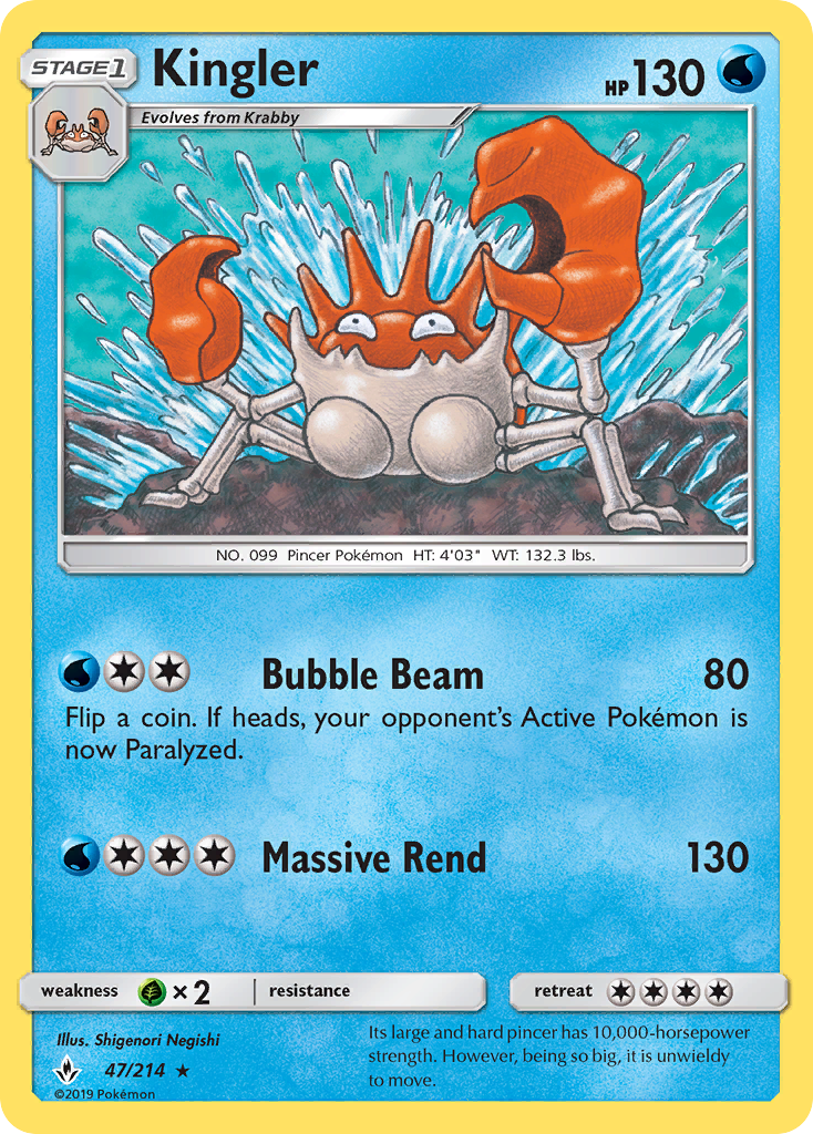 Kingler (47/214) [Sun & Moon: Unbroken Bonds] | Good Games Cannington