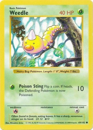 Weedle (69/102) [Base Set Shadowless Unlimited] | Good Games Cannington