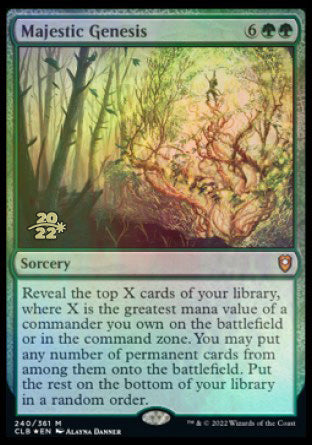 Majestic Genesis [Commander Legends: Battle for Baldur's Gate Prerelease Promos] | Good Games Cannington