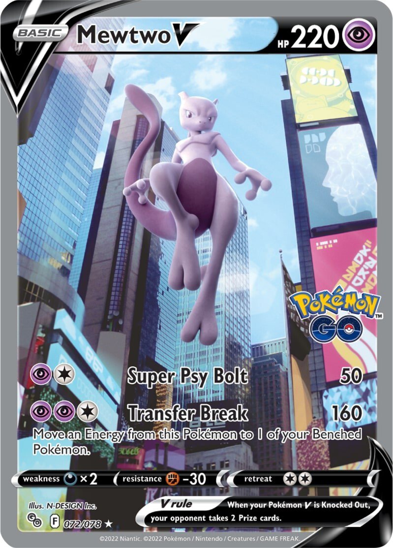 Mewtwo V (072/078) [Pokémon GO] | Good Games Cannington