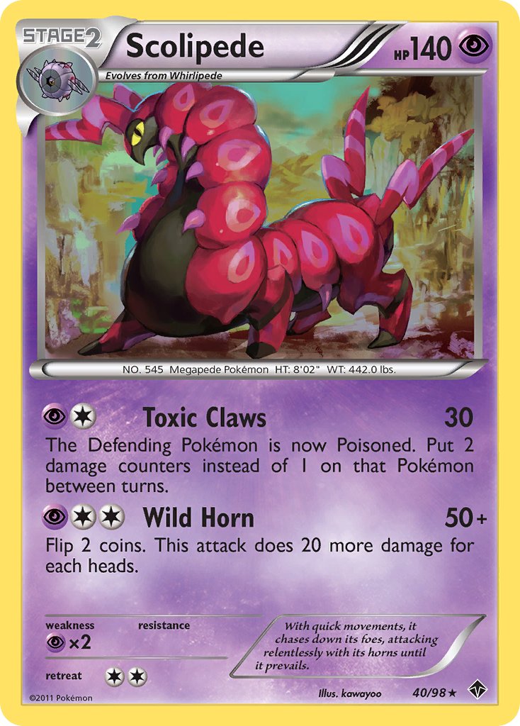 Scolipede (40/98) (Theme Deck Exclusive) [Black & White: Emerging Powers] | Good Games Cannington