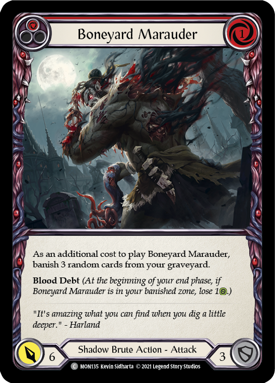 Boneyard Marauder (Red) [MON135-RF] 1st Edition Rainbow Foil | Good Games Cannington