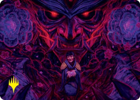 Reckoner Shakedown Art Card (Gold-Stamped Signature) [Kamigawa: Neon Dynasty Art Series] | Good Games Cannington