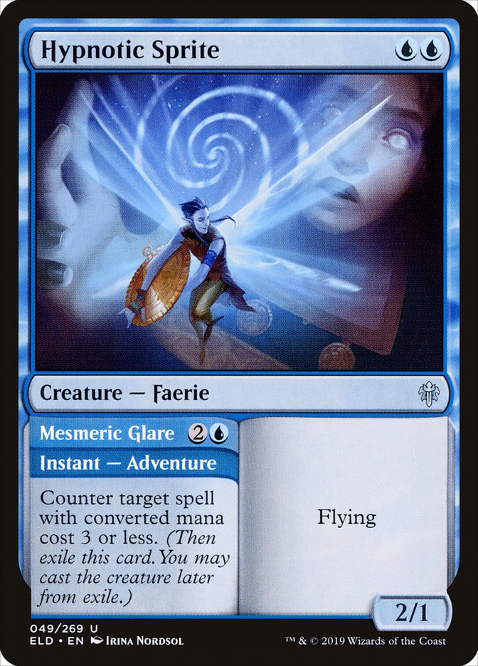 Hypnotic Sprite // Mesmeric Glare [Throne of Eldraine] | Good Games Cannington