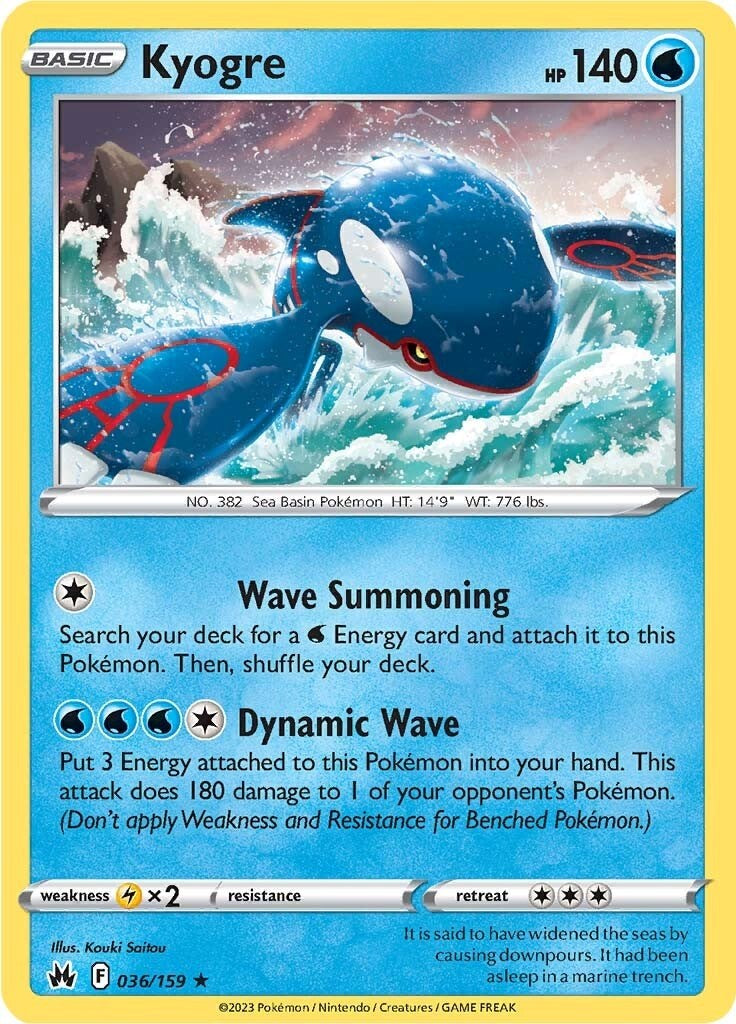 Kyogre (036/159) [Sword & Shield: Crown Zenith] | Good Games Cannington
