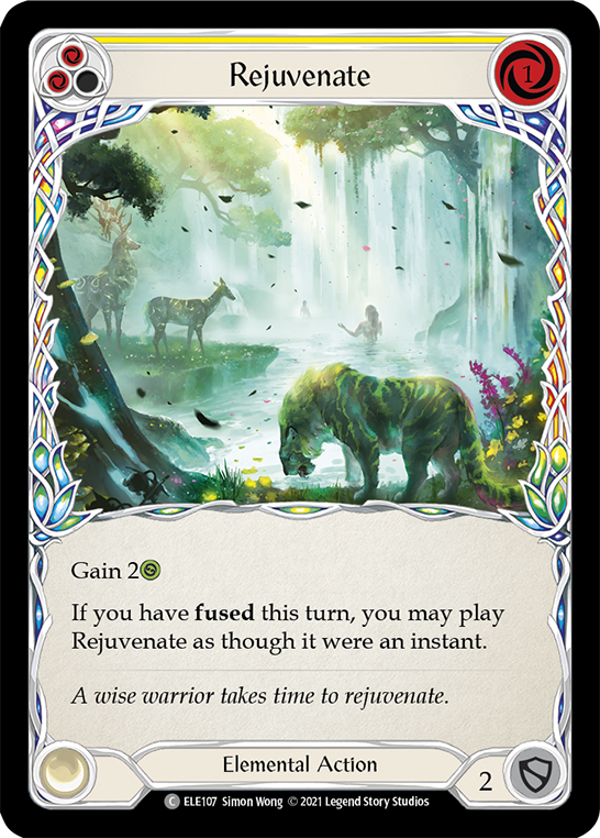 Rejuvenate (Yellow) [ELE107] (Tales of Aria)  1st Edition Rainbow Foil | Good Games Cannington