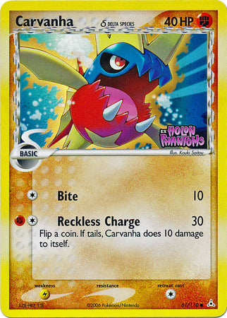 Carvanha (61/110) (Delta Species) (Stamped) [EX: Holon Phantoms] | Good Games Cannington