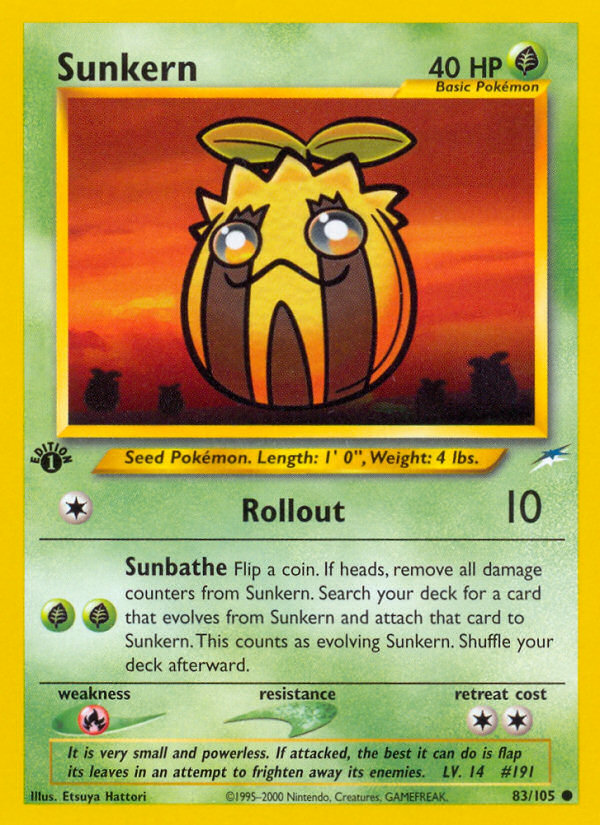 Sunkern (83/105) [Neo Destiny 1st Edition] | Good Games Cannington
