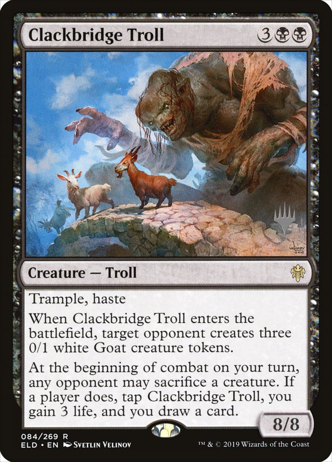 Clackbridge Troll (Promo Pack) [Throne of Eldraine Promos] | Good Games Cannington