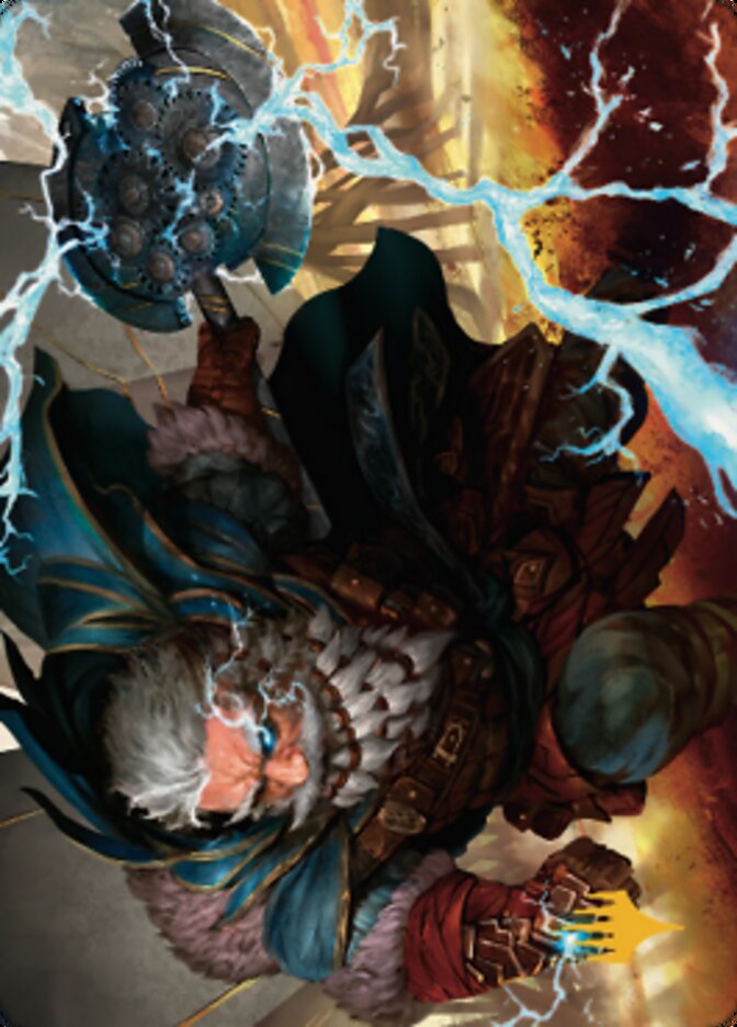 Electrostatic Infantry Art Card (Gold-Stamped Signature) [Dominaria United Art Series] | Good Games Cannington