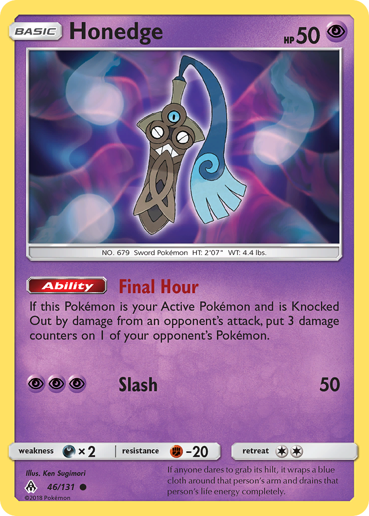 Honedge (46/131) [Sun & Moon: Forbidden Light] | Good Games Cannington