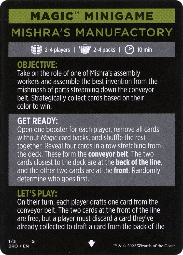 Mishra's Manufactory (Magic Minigame) [The Brothers' War Minigame] | Good Games Cannington