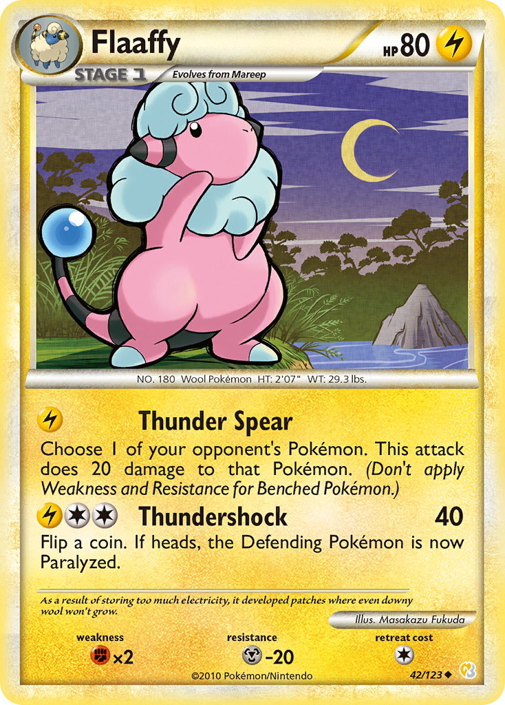 Flaaffy (42/123) [HeartGold & SoulSilver: Base Set] | Good Games Cannington
